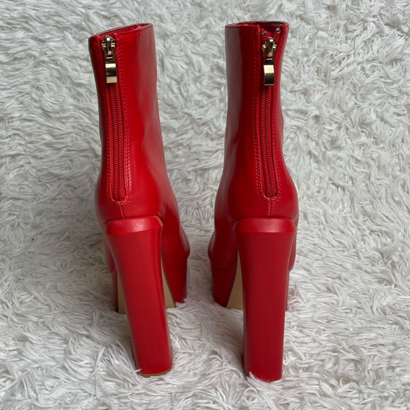 Red Litten Platform Boots Lemon Drop Dolls Kill NWOT NWOB Faux Leather - Picture 3 of 13